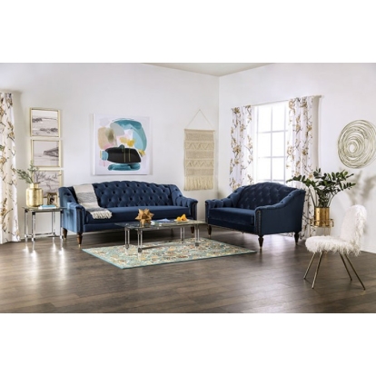 Martinique Blue Sofa with Loveseat Model SM2230-2PC by Furniture of America