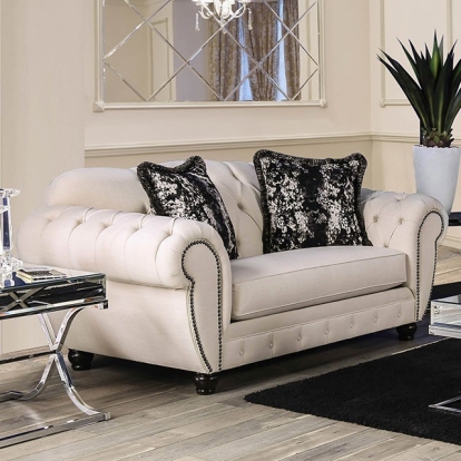 Gilda Beige/Black Loveseat Model SM2292-LV by Furniture of America