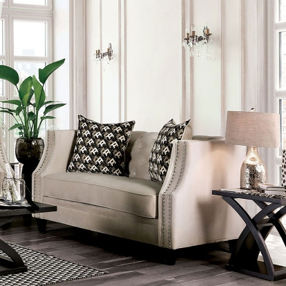 Aniyah Beige Loveseat Model SM2683-LV by Furniture of America