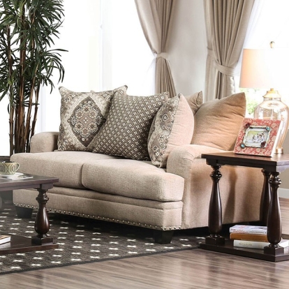 Jaylinn Light Brown Loveseat Model SM3074-LV by Furniture of America