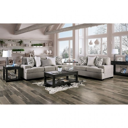 Polly Light Gray Sofa with Loveseat Model SM3084-2PC by Furniture of America