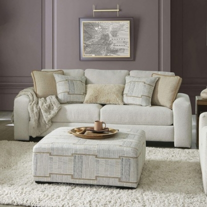 Furniture of America Cochrane Contemporary Chenille Solid with Wood Cream-Beige Sofa Model SM5120-SF