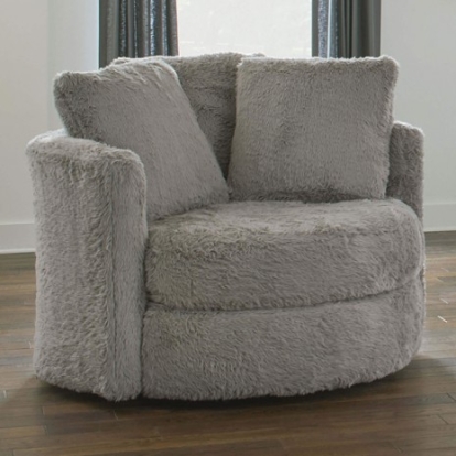 Furniture of America Cochrane Contemporary Chenille Solid with Wood Gray Chair Model SM5122-CH