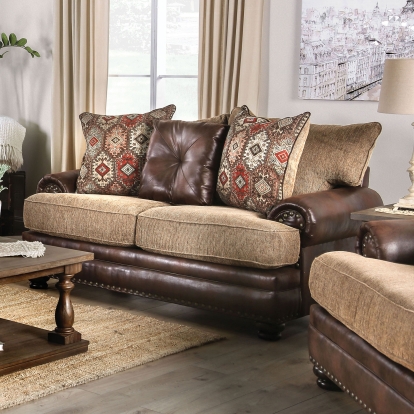 Fletcher Brown/Tan Loveseat Model SM5148-LV by Furniture of America