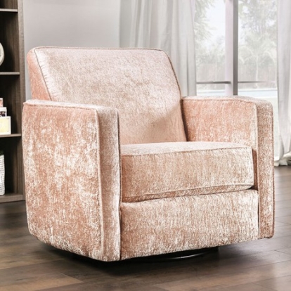 Furniture of America Harriden Transitional Chenille Solid with Wood Coral Chair Model SM5167-CH