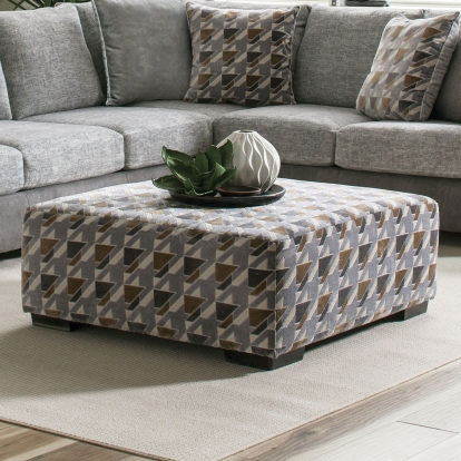 Alannah Light Gray/Gray/Brown Ottoman Model SM5184-OT by Furniture of America