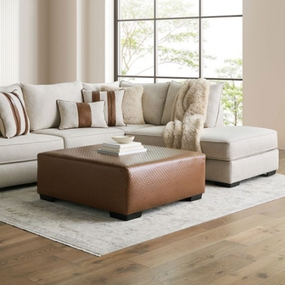 Furniture of America Ulverston Transitional Boucle Leatherette Solid with Wood Beige-Brown Sectional Model SM5186-SECT