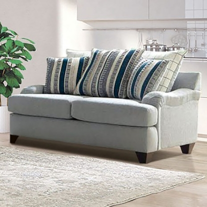 Furniture of America Plaistow Transitional Chenille Solid with Wood Gray Loveseat Model SM5189-LV