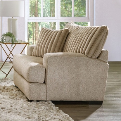 Furniture Of America Loughlin Transitional Chenille, Solid Wood Light Brown Chair | SM5193-CH