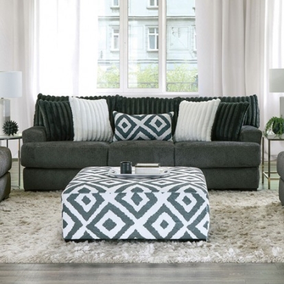 Furniture of America Loughlin Transitional Chenille Solid with Wood Gun Metal Sofa Model SM5195-SF