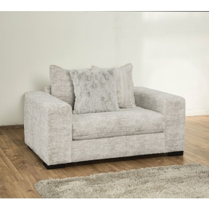 Furniture of America Summerset Transitional Chenille Foam with Wood Gray Chair And A Half Model SM5199-CH
