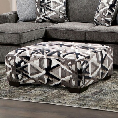 Furniture Of America Brentwood Contemporary Linen-Like, Solid Wood, Others Multi Ottoman | SM5405-OT