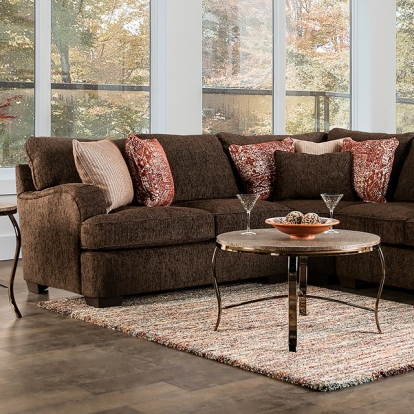Wanstead Dark Brown/Rust Sectional Model SM5417-SECT by Furniture of America