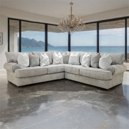 Furniture Of America Nerone Transitional Fabric, Fiber, Foam, Solid Wood, Others Gray Sectional | SM6094-SECT