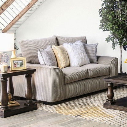 Furniture Of America Marjorie Contemporary Solid Wood Gray Love Seat | SM6217-LV