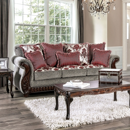 Whitland Light Gray/Red Sofa Model SM6219-SF by Furniture of America