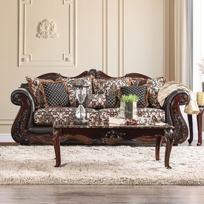 Jamael Brown/Espresso Sofa with Loveseat Model SM6405-2PC by Furniture of America
