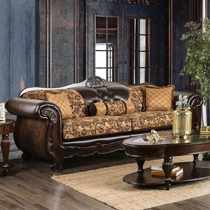 Quirino Tan/Dark Brown Sofa Model SM6417-SF by Furniture of America