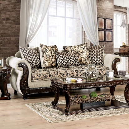 Caldiran Beige/Brown Sofa Model SM6426-SF by Furniture of America