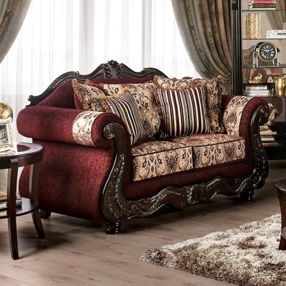 Matteo Burgundy/Brown Loveseat Model SM6433-LV by Furniture of America