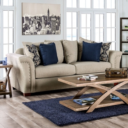 Belsize Beige/Navy Sofa Model SM6438-SF by Furniture of America