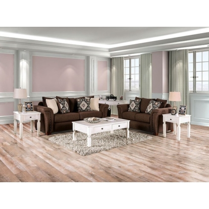 Belsize Chocolate/Tan Sofa with Loveseat Model SM6439-2PC by Furniture of America