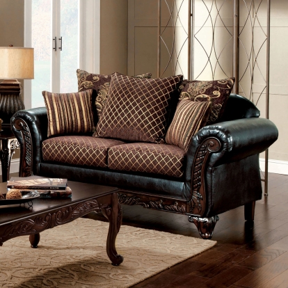 San Roque Brown/Espresso/Dark Cherry Loveseat Model SM7635N-LV by Furniture of America