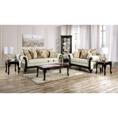 Delizia Cream Sofa with Loveseat Model SM7748-2PC by Furniture of America