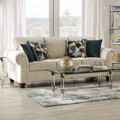 Delgada Beige Sofa with Loveseat Model SM7749-2PC by Furniture of America