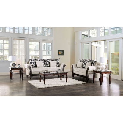 Cassani Light Gray/Walnut Sofa with Loveseat Model SM7756-2PC by Furniture of America