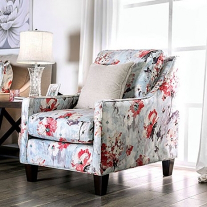 Furniture of America Nadene Transitional Chenille with Wood Ivory Chair Model SM8014-CH