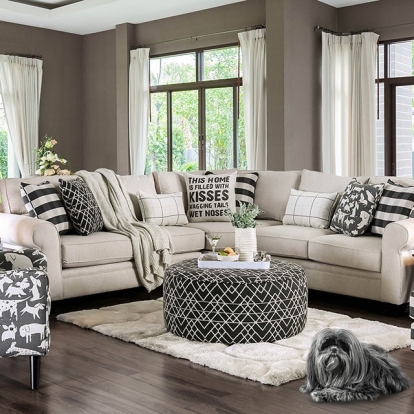 Patricia Ivory Sectional Model SM8171-SECT by Furniture of America