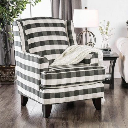 Furniture Of America Patricia Contemporary Fabric, Solid Wood Pattern Stripe Chair | SM8171-CH-ST