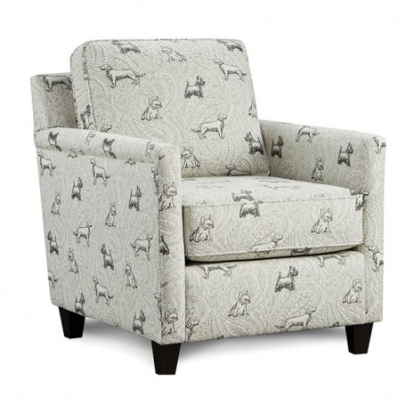 Furniture of America Pocklington Transitional Chenille Solid with Wood Dog Multi Chair Model SM8188-CH-DG