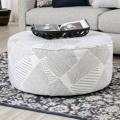 Chancery Gray/Navy Ottoman Model SM8194-OT by Furniture of America