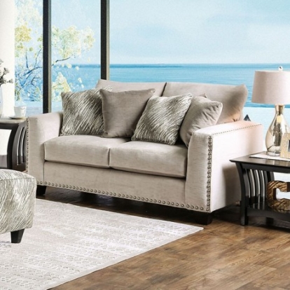 Furniture Of America Stefano Transitional Espresso Light Mocha Love Seat | SM8220-LV