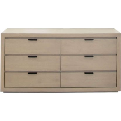 Diamond Sofa SONOMADRNA Sonoma 6 Drawer Wood Dresser Light Natural Grey Wash Finish