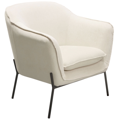 Diamond Sofa STATUSCHCR Status Accent Chair Cream Fabric Black Metal Leg