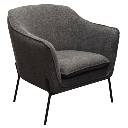 Diamond Sofa STATUSCHGR Status Accent Chair Grey Fabric Black Powder Coated Metal Legs