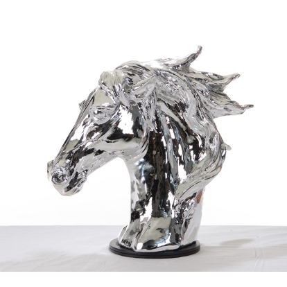 SZ0002 Modern Silver Horse Head Sculpture Sculpture Silver furniture-00115173 Vig Furniture VGTHSZ0002-SLV
