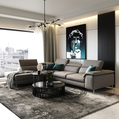 VIG Furniture Gray Sectional Sofa SKU VGCCVIOLA-KIM-BRN-LAF-SECT - Product ID 78839
