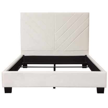 Diamond Sofa VOGUEQUBEDCM Vogue Queen Bed 54 "a; Headboard Light Cream Velvet