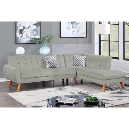 Poundex 2-Piece Sectional Set With 2 Accent Pillows Model F8869