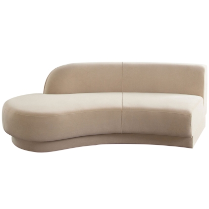 Diamond Sofa ZELDALCLCA Zelda Left Facing Curved Chaise Light Camel Performance Velvet