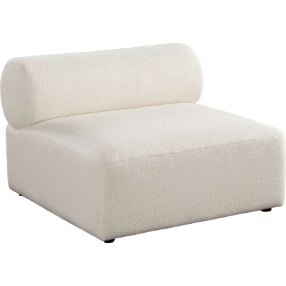 Diamond Sofa ZIAACIV Zia Armless Accent Chair Ivory Sherpa Fabric