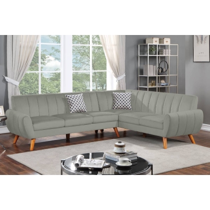 Poundex 2-Piece Sectional Set With 2 Accent Pillows Model F8872