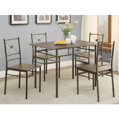 Coaster Anna 5-piece Rectangular Dining Set Dark Bronze