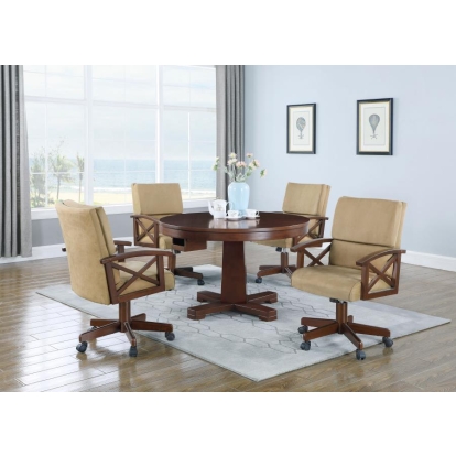 Coaster Marietta 5-piece Game Table Set Tobacco and Tan Model 100171-S5