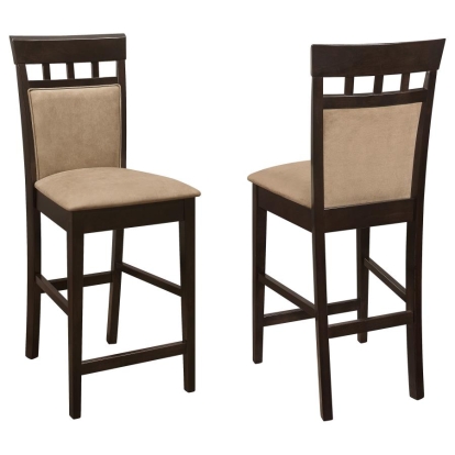 Coaster Clanton Upholstered Counter Height Stools Cappuccino and Tan (Set of 2) Model 100219
