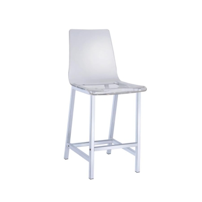 Coaster Juelia Counter Height Stools Chrome and Clear Acrylic (Set of 2) Model 100265